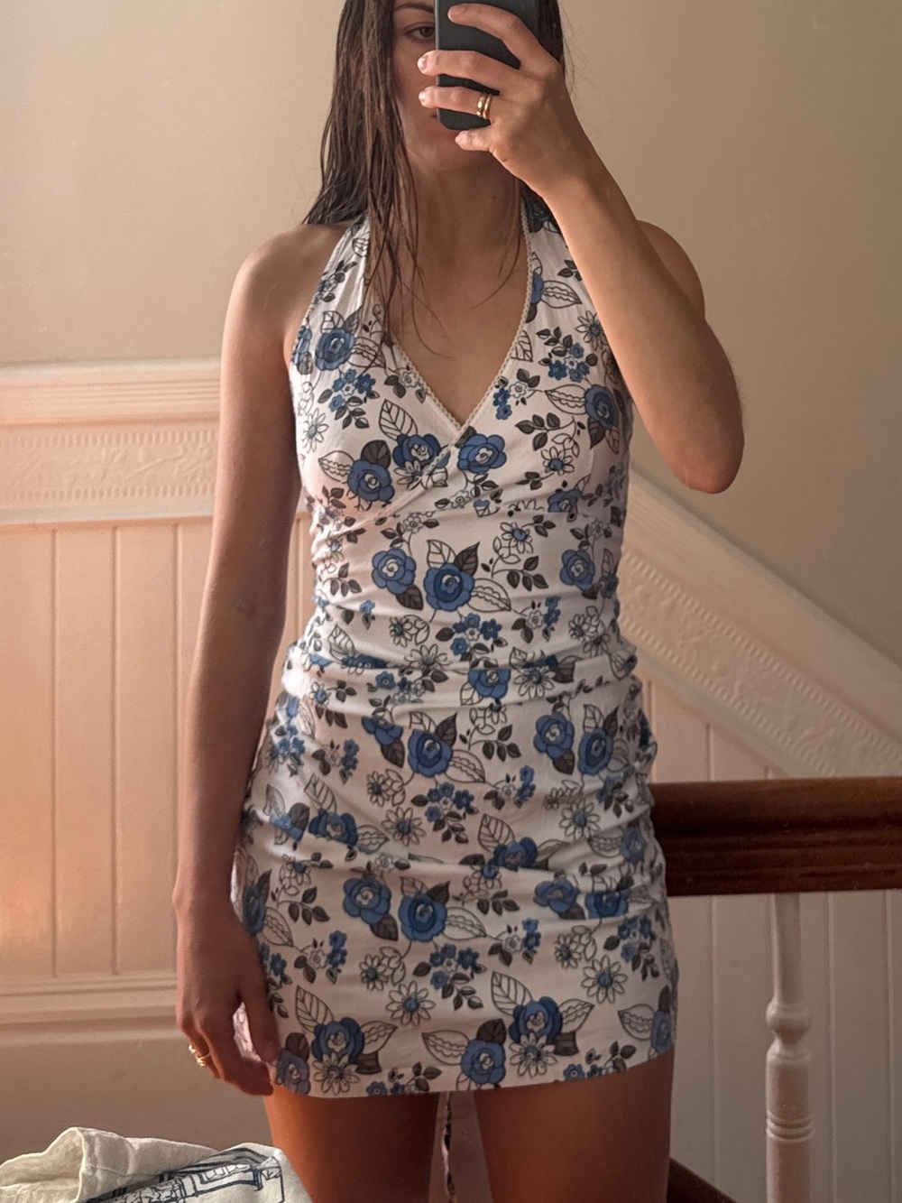 Halter vintage floral dress